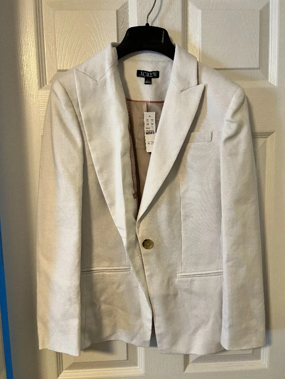 J.Crew NWT White Linen Blend Tailored Blazer Size 4